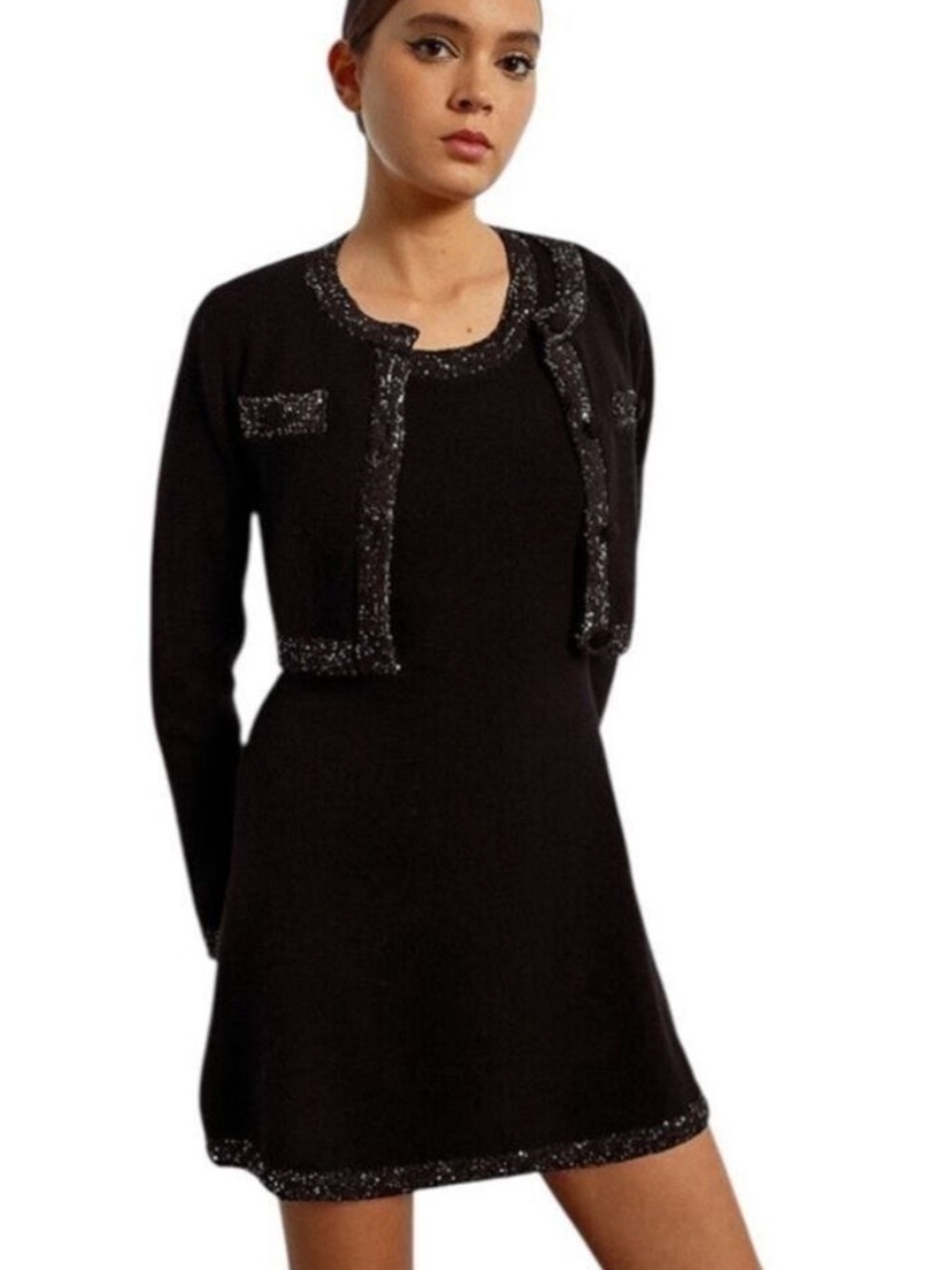 Lili Sidonio 2-Piece Knit Dress & Jacket Set‎ Size Large NWT